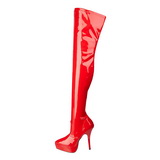 Rood Lak 13,5 cm INDULGE-3000 Overknee Laarzen voor Heren