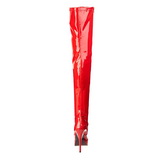 Rood Lak 13,5 cm INDULGE-3000 Overknee Laarzen voor Heren