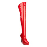 Rood Lak 13,5 cm INDULGE-3000 Overknee Laarzen voor Heren