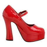 Rood Lak 13 cm DOLLY-50 Mary Jane Plateaupumps