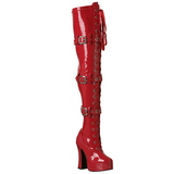 Rood Lak 13 cm ELECTRA-3028 Overknee Laarzen voor Heren