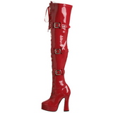 Rood Lak 13 cm ELECTRA-3028 Overknee Laarzen voor Heren