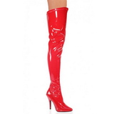 Rood Lak 13 cm SEDUCE-3000 Overknee Laarzen voor Heren