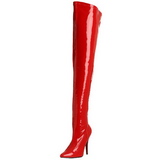 Rood Lak 13 cm SEDUCE-3000 overknee laarzen met hakken