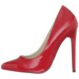 Rood Lak 13 cm SEXY-20 naaldhak pumps met puntneus