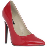 Rood Lak 13 cm SEXY-20 naaldhak pumps met puntneus