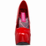 Rood Lak 14,5 cm Burlesque BORDELLO TEEZE-06 Plateau Pumps Hoge Hak