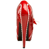Rood Lak 14,5 cm Burlesque TEEZE-14 damesschoenen met hoge hak