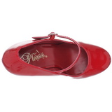 Rood Lak 15 cm PLEASER DELIGHT-687 Plateau Pumps Hoge Hak