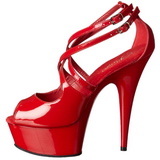 Rood Lak 15 cm Pleaser DELIGHT-612 Plateau Pumps Hoge Hak