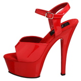 Rood Lak 15 cm Pleaser KISS-209 Hoge Hakken Plateau