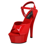 Rood Lak 15 cm Pleaser KISS-209 Hoge Hakken Plateau