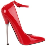 Rood Lak 16 cm DAGGER-12 Dames Pumps met Stiletto Hak