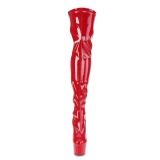 Rood Lak 18 cm ADORE-3000 Over de Knielaarzen Hoge Hak