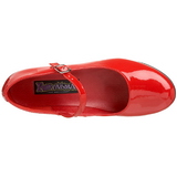 Rood Lak 5 cm SCHOOLGIRL-50 Klassieke Pumps met Hakken