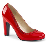 Rood Lakleer 10 cm QUEEN-04 grote maten pumps schoenen