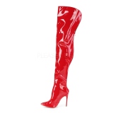 Rood Lakleer 13 cm COURTLY-3012 Pleaser Overknee Laarzen