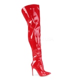 Rood Lakleer 13 cm COURTLY-3012 Pleaser Overknee Laarzen