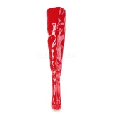 Rood Lakleer 13 cm COURTLY-3012 Pleaser Overknee Laarzen