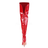 Rood Lakleer 13 cm COURTLY-3012 Pleaser Overknee Laarzen