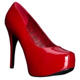 Rood Lakleer 14,5 cm Burlesque TEEZE-06W mannen pumps voor brede voeten