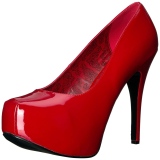 Rood Lakleer 14,5 cm Burlesque TEEZE-06W mannen pumps voor brede voeten