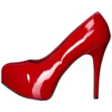 Rood Lakleer 14,5 cm Burlesque TEEZE-06W mannen pumps voor brede voeten