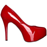 Rood Lakleer 14,5 cm Burlesque TEEZE-06W mannen pumps voor brede voeten