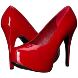 Rood Lakleer 14,5 cm Burlesque TEEZE-06W mannen pumps voor brede voeten