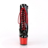 Rood Lakleer 18 cm ADORE-1020 dames enkellaarsjes met chroom plateau