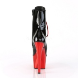 Rood Lakleer 18 cm ADORE-1020 dames enkellaarsjes met chroom plateau