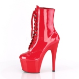 Rood Lakleer 18 cm ADORE-1020 dames enkellaarsjes met plateau