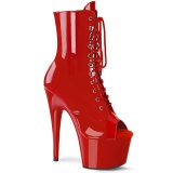 Rood Lakleer 18 cm ADORE-1021 dames enkellaarsjes met plateauzool