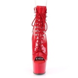 Rood Lakleer 18 cm ADORE-1021 dames enkellaarsjes met plateauzool