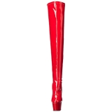 Rood Lakleer 18 cm ADORE-3063 overknee laarzen met hoge hakken