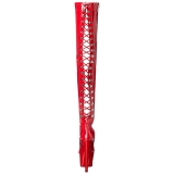 Rood Lakleer 18 cm ADORE-3063 overknee laarzen met hoge hakken