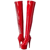 Rood Lakleer 18 cm ADORE-3063 overknee laarzen met hoge hakken