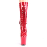 Rood Lakleer 20 cm FLA-1050 super hoge hakken - extreme plateau enkellaarzen