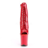 Rood Lakleer 20 cm FLAMINGO-1021 dames enkellaarsjes met plateauzool