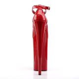 Rood Lakleer 25,5 cm BEYOND-087 super hoge hakken - extreme plateau pumps