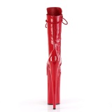 Rood Lakleer 25,5 cm BEYOND-1050 super hoge hakken - extreme plateau enkellaarzen