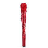 Rood Lakleer 25,5 cm BEYOND-3028 super hoge hakken - extreme overknee laarzen