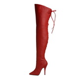 Rood Leder 13 cm LEGEND-8899 overknee laarzen met hakken