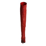 Rood Leder 13 cm LEGEND-8899 overknee laarzen met hakken