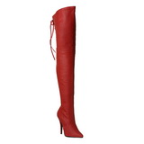 Rood Leder 13 cm LEGEND-8899 overknee laarzen met hakken