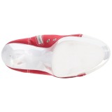 Rood Neon 15 cm DELIGHT-600SK-02 canvas sneakers met hoge hakken