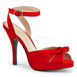 Rood Satijn 12,5 cm EVE-01 grote maten sandalen dames