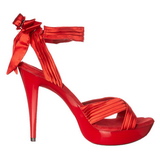 Rood Satijn 13 cm COCKTAIL-568 Sandalen met Hoge Hak