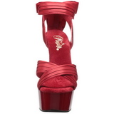 Rood Satijn 15 cm DELIGHT-668 Hoge Avond Sandalen met Hak