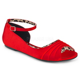 Rood Satijn ANNA-03 grote maten ballerina´s schoenen